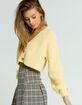 FULL TILT Balloon Sleeve Womens Yellow Crop Cardigan image number 2