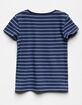 FULL TILT Essentials Stripe Navy Girls Tee image number 2