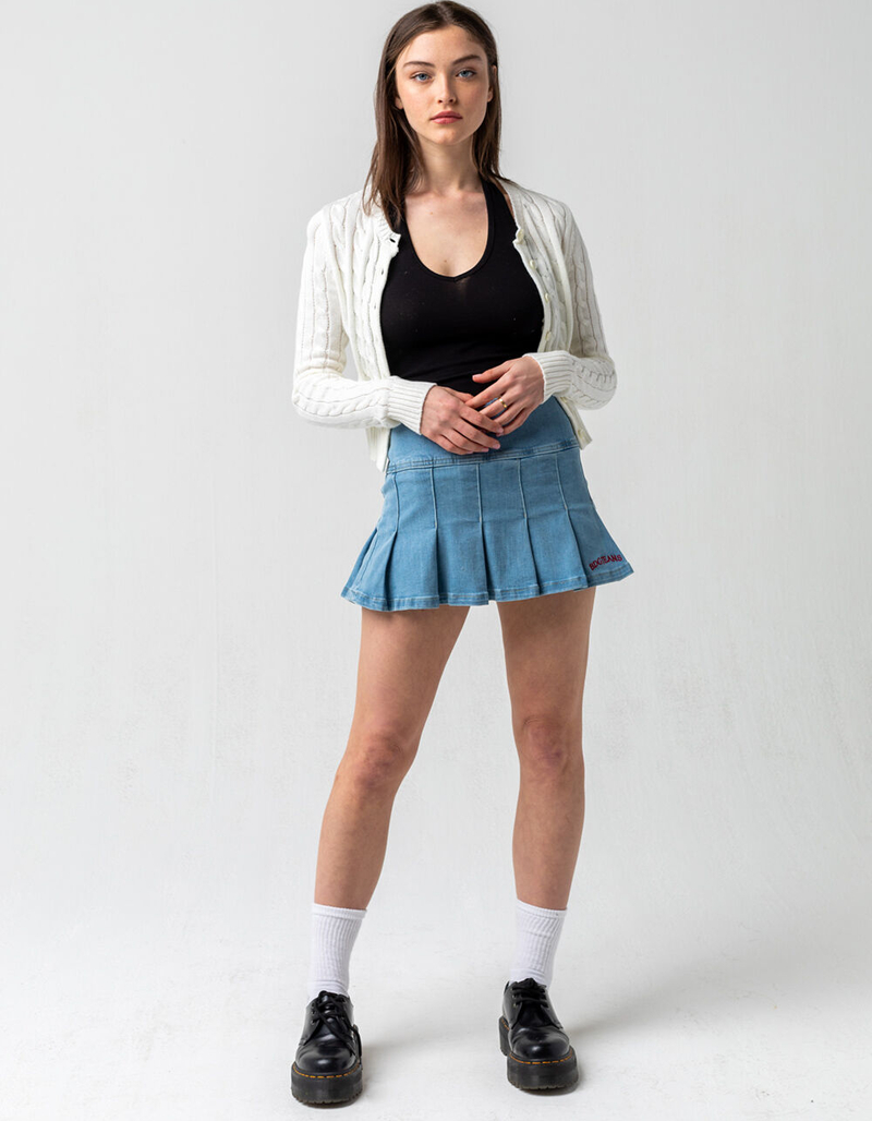 BDG Urban Outfitters Kilt Denim Mini Skirt image number 3