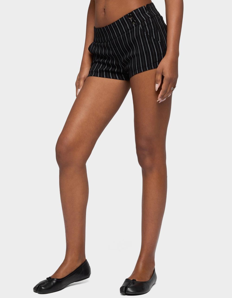 EDIKTED Violetta Striped Micro Shorts image number 1