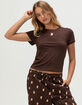 FULL TILT Embroidered Womens Baby Tee image number 1