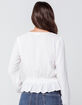 IVY & MAIN Solid Peplum White Womens Peasant Top image number 4
