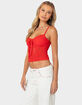 EDIKTED Cami Sheer Lace Tank Top image number 3