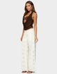 EDIKTED Eyelet Low Rise Wide Leg Jeans image number 4