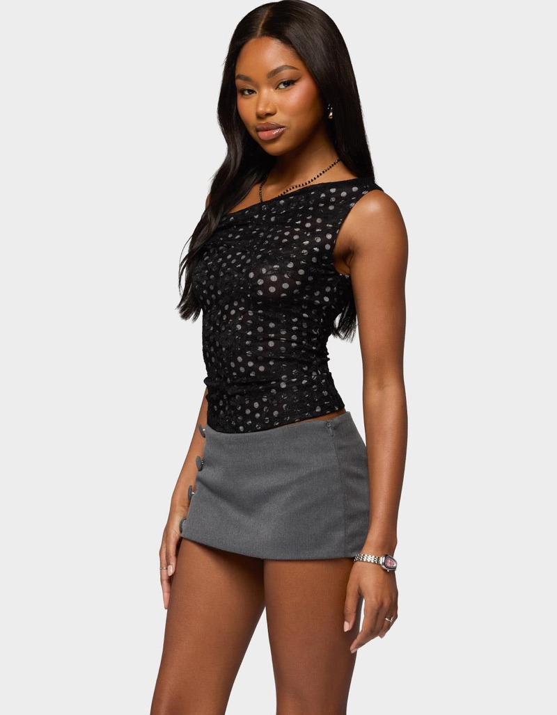 EDIKTED Off Shoulder Lace Polka Dot Top image number 1