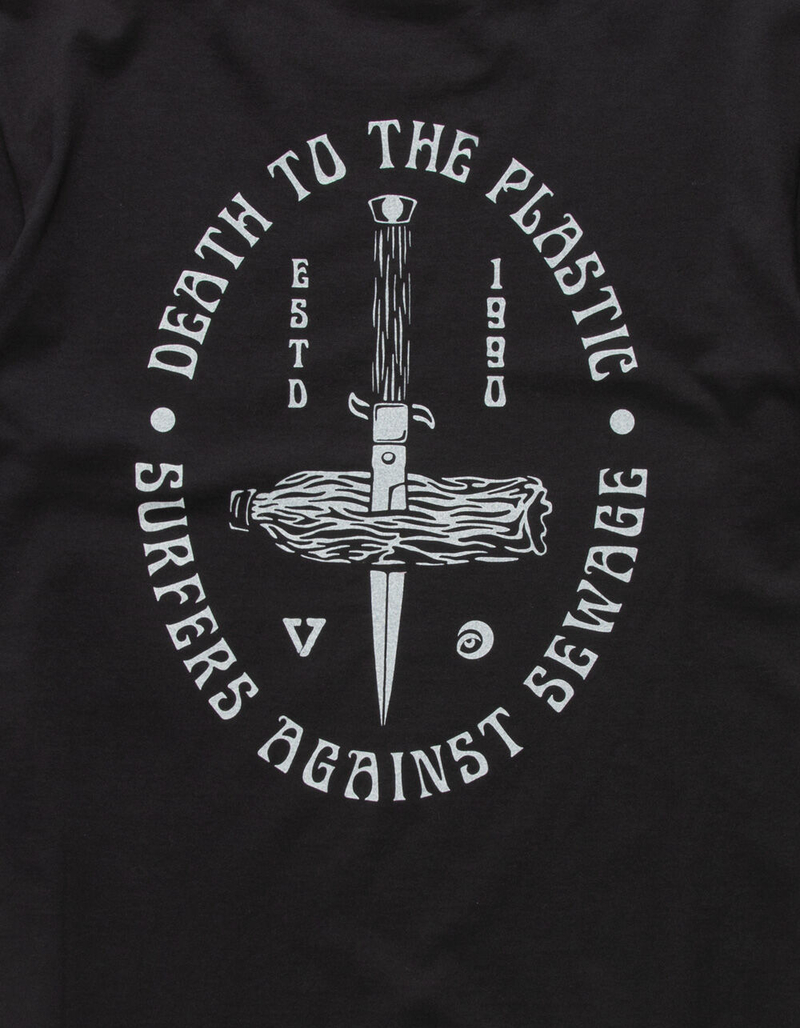 VISSLA Surfers Against Sewage Mens Black T-Shirt image number 2