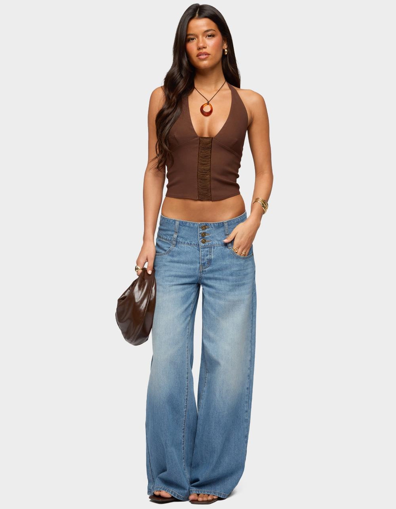 EDIKTED Alira Fringed Panel Halter Top image number 4