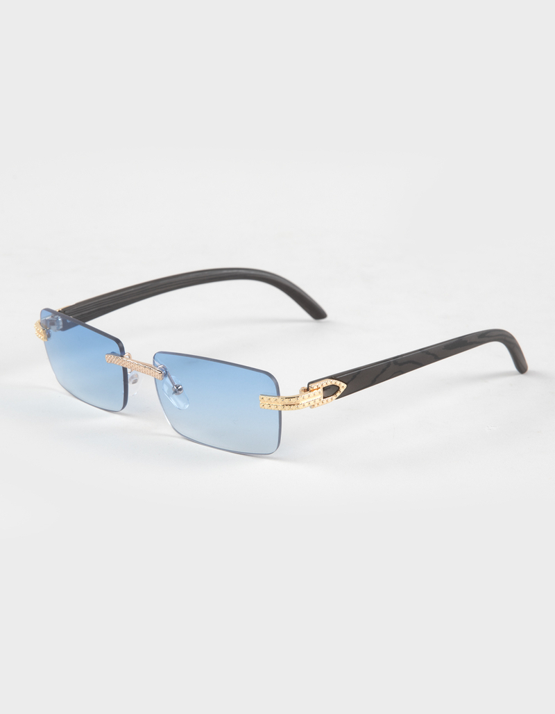 RSQ Rectangle Rimless Sunglasses image number 0