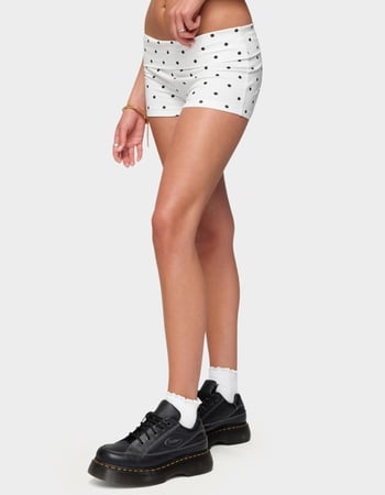 EDIKTED Chelsie Polka Dot Foldover Shorts Alternative Image
