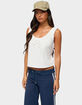 EDIKTED Edyth Tie Front Cotton Tank Top image number 1
