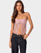 EDIKTED Twilight Sheer Lace Split Front Top image number 1