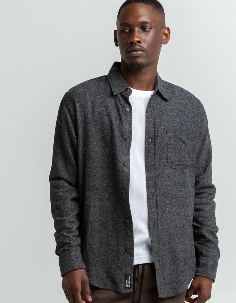 RSQ Solid Mens Flannel image number 4