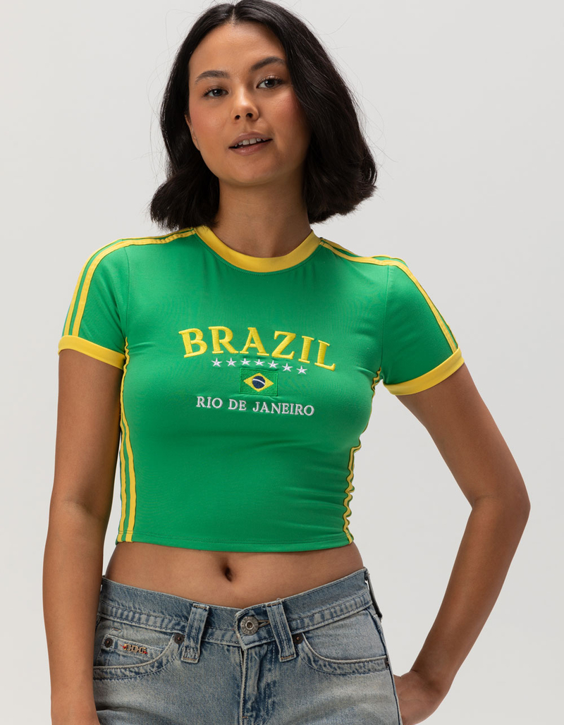 RSQ Womens Brazil Baby Tee GREEN Tillys