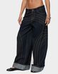 EDIKTED Cuffed Low Rise Wide Leg Jeans image number 2