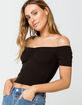 IVY & MAIN Cinch Front Womens Off The Shoulder Top image number 2