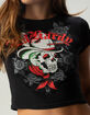 ED HARDY Skull Cowboy Womens Baby Tee image number 2