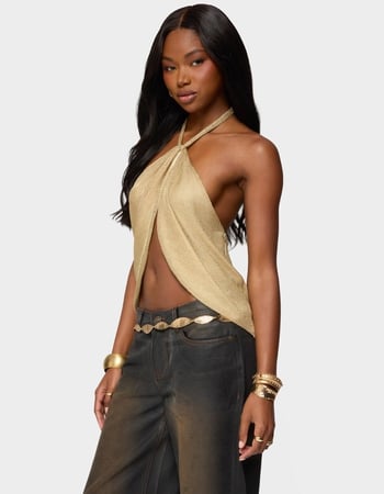 EDIKTED Stasia Sparkly Knit Split Front Top Alternative Image