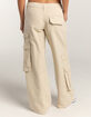 RSQ Womens Mid Rise Wide Leg Twill Cargo Pants image number 4