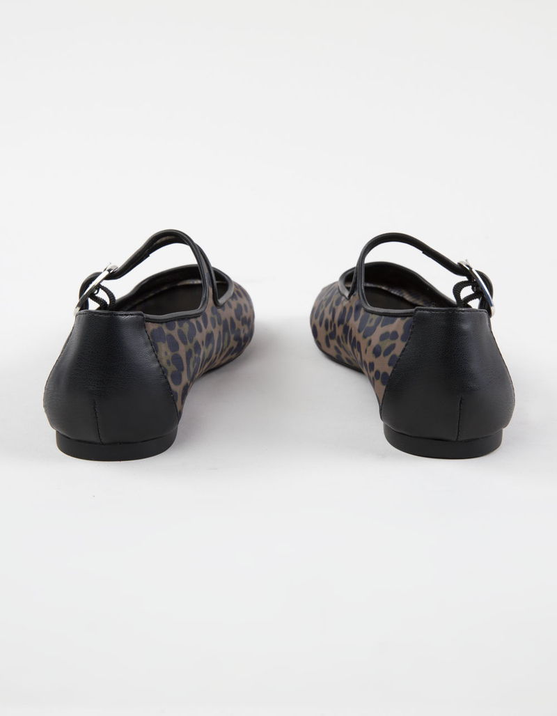 STEVE MADDEN Arlow Leopard Womens Mesh Ballet Flats image number 3
