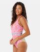 ROXY Tapestry Patchwork Wrap Tie Plunge One Piece Swimsuit image number 3
