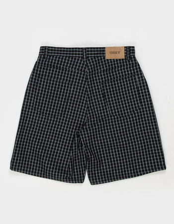 OBEY Plaid Mens Baggy Denim Shorts Alternative Image