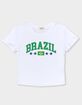 BRAZIL Flag Soccer Womens Baby Tee image number 2