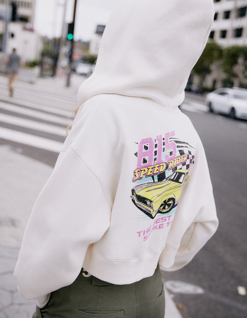 FULL TILT Car Womens Crop Zip-Up Hoodie image number 0