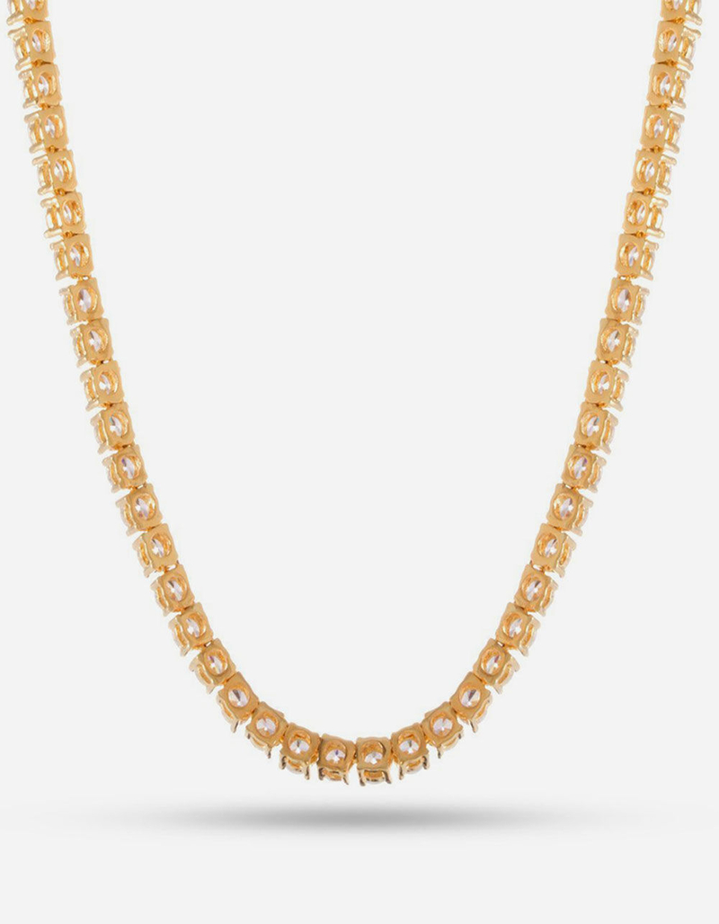 KING ICE 14k Gold Single Row CZ Tennis Necklace image number 1