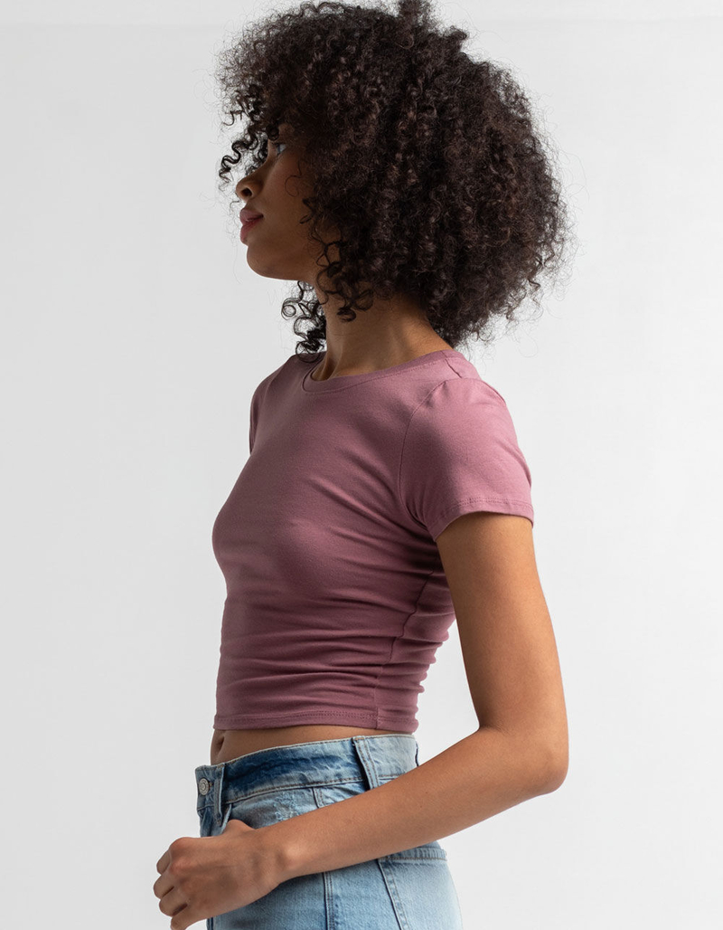 BOZZOLO Womens Purple Crew Neck Tee image number 1