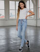 RSQ High Rise Ankle Skinny Exposed Button Girls Light Wash Jeans image number 1