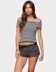 EDIKTED Amanda Striped Off Shoulder Top image number 1