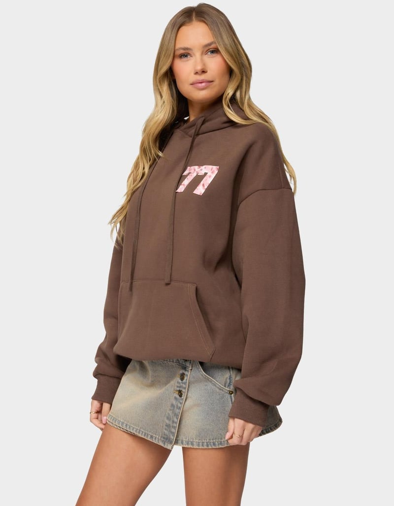 EDIKTED Leopard 77 Oversized Hoodie image number 1
