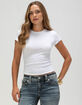 BOZZOLO Womens Long Baby Tee  image number 1
