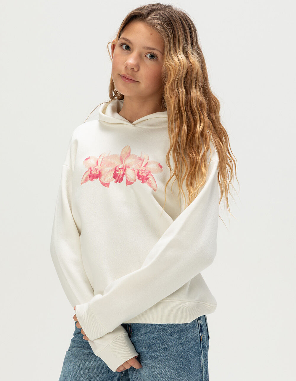 FULL TILT Orchid Girls Hoodie - CREAM | Tillys