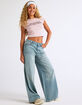 RSQ Womens Mid Rise Wide Leg Panel Jeans image number 5