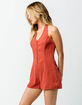 SKY AND SPARROW Button Front Halter Womens Romper image number 1