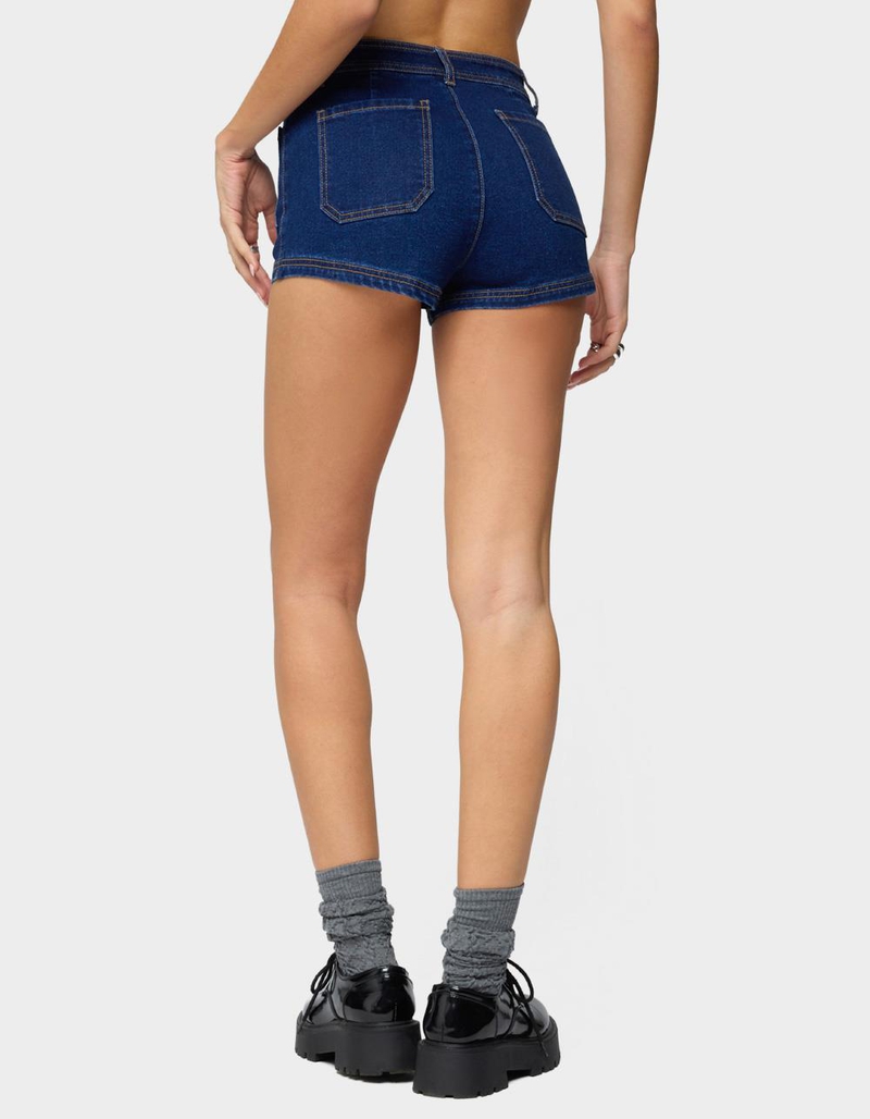 EDIKTED Saren High Rise Denim Micro Shorts image number 2