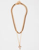 FULL TILT 2 Pack Layered Snake Chain & Cross Necklace image number 1
