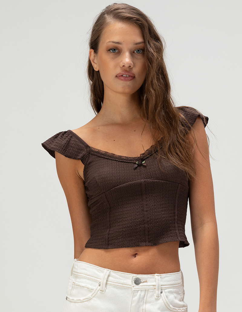 FULL TILT Texture Corset Womens Cami image number 0