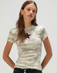 RSQ Womens Camo Patch Star Baby Tee image number 1