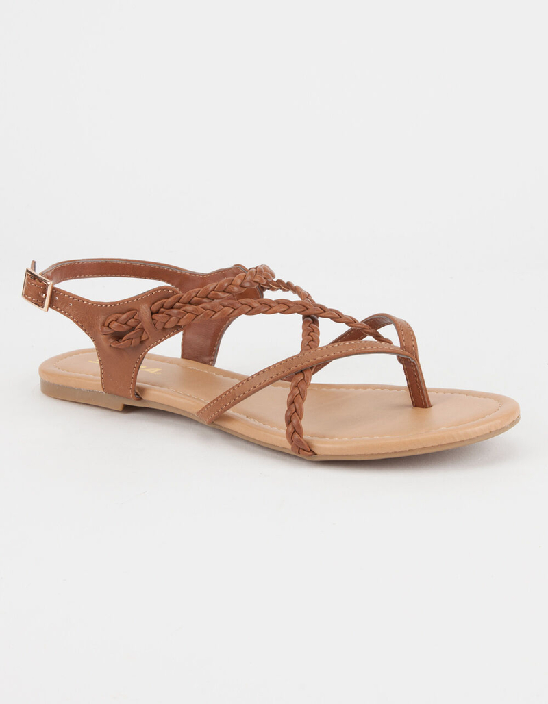 SODA Criss Cross Braided Womens Sandals image number 0