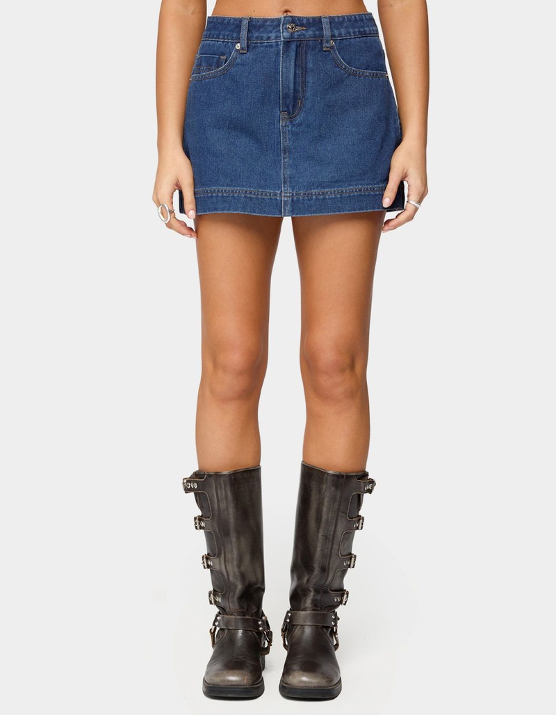 EDIKTED Felica High Rise Denim Mini Skort image number 1