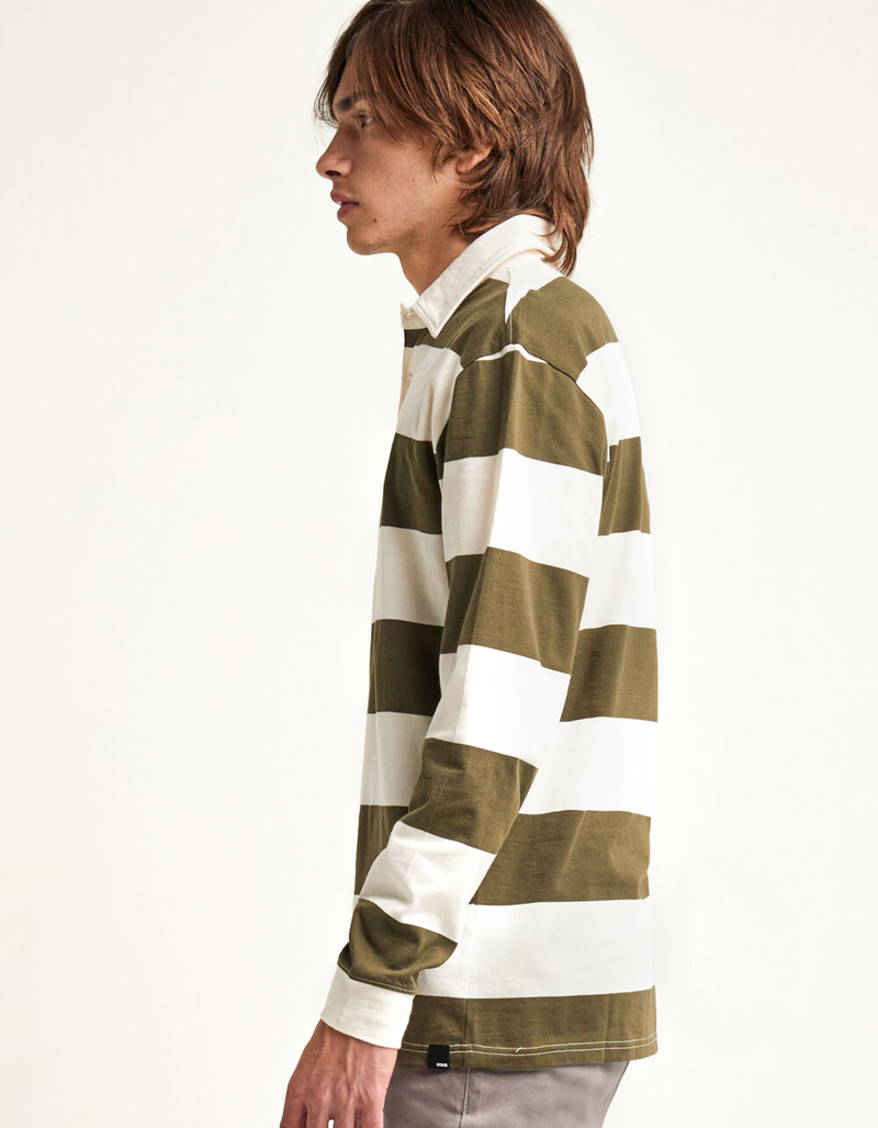 RSQ Olive Combo Classic Mens Rugby Shirt image number 2