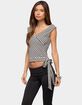 EDIKTED Dollie Striped Wide V-Neck Top image number 2