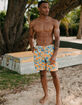 BLUE CROWN Orange Life Mens 7" Swim Shorts image number 1