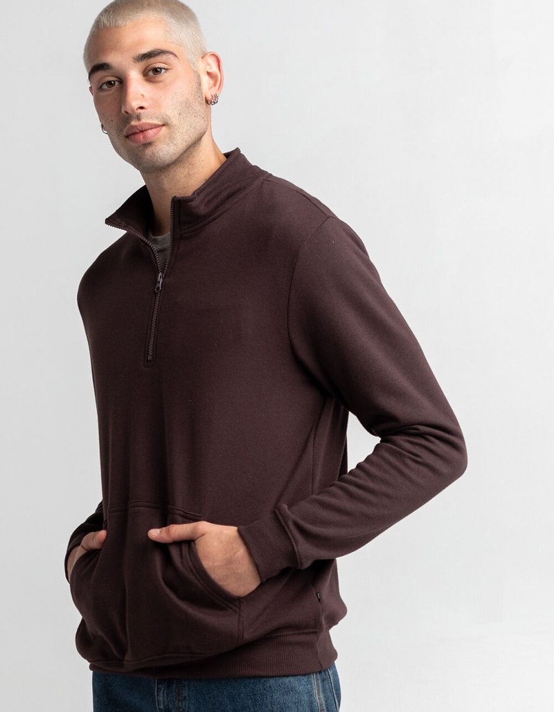 RSQ Mens Plum 1/4 Zip Mock Neck Sweatshirt image number 2