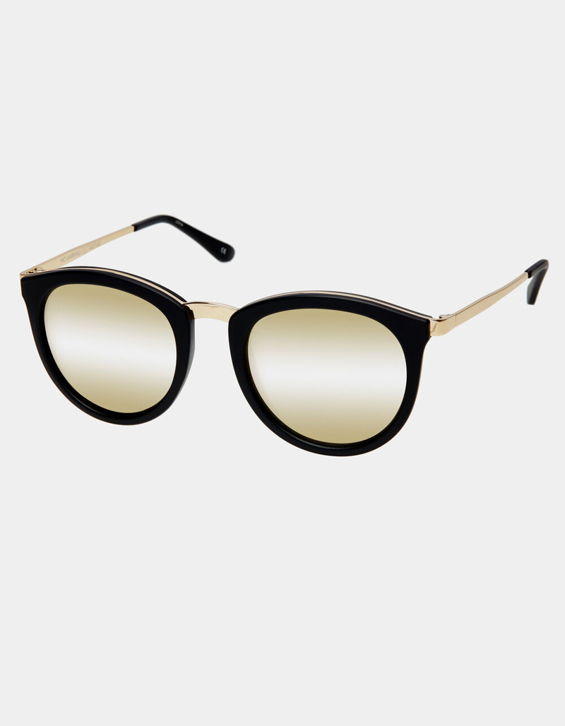 LE SPECS No Smirking Matte Black Mirror Sunglasses image number 0