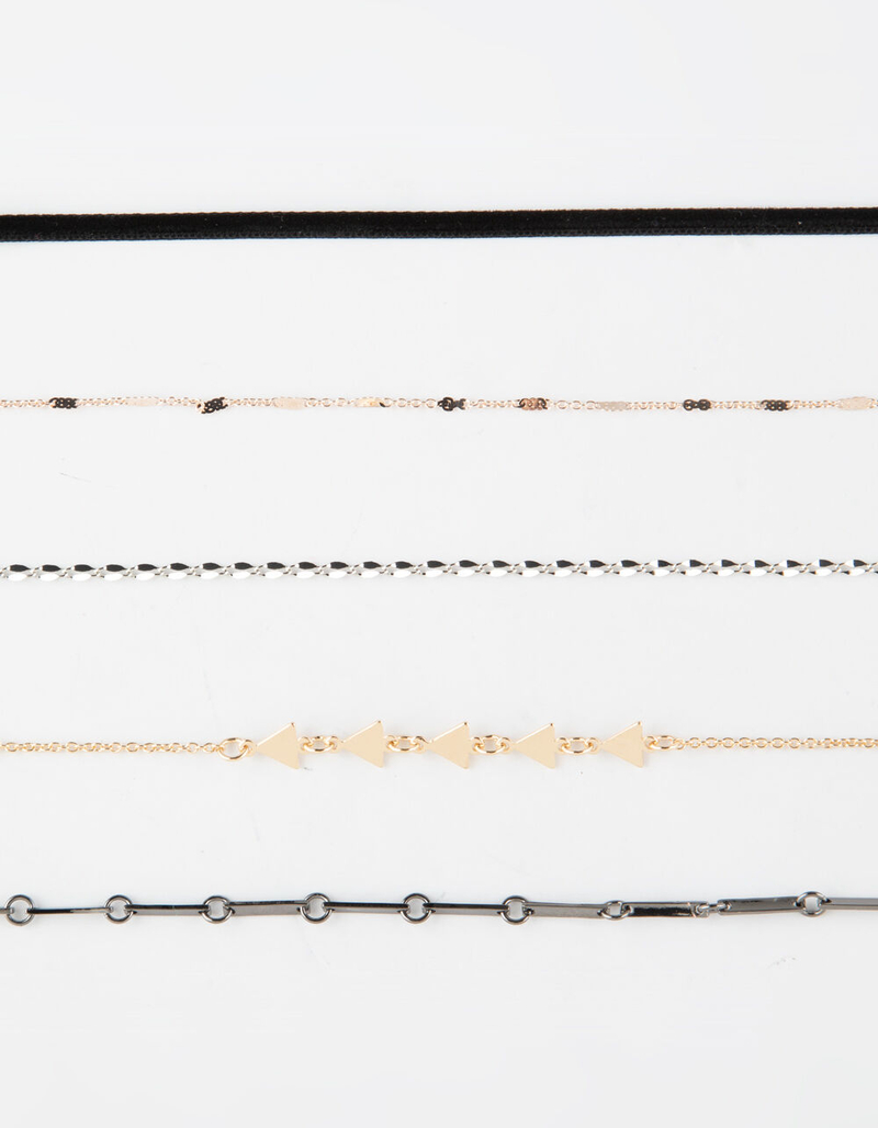 FULL TILT 5 Piece Velvet & Triangle Chokers image number 0