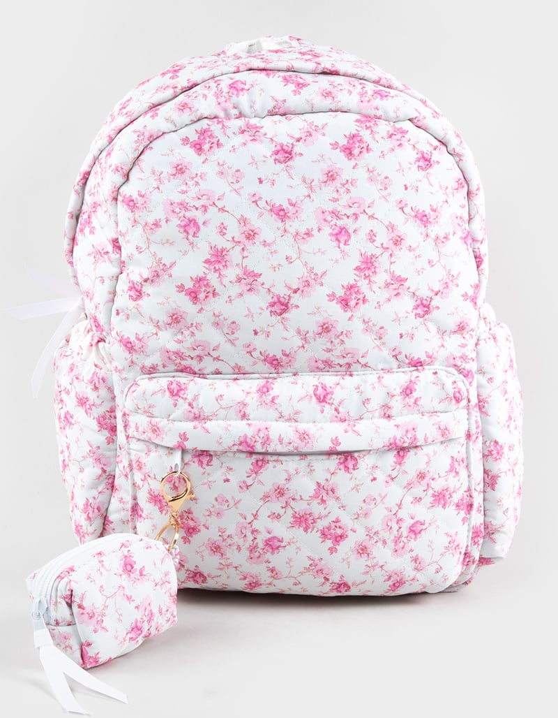 TILLYS Quilted Floral Backpack image number 0