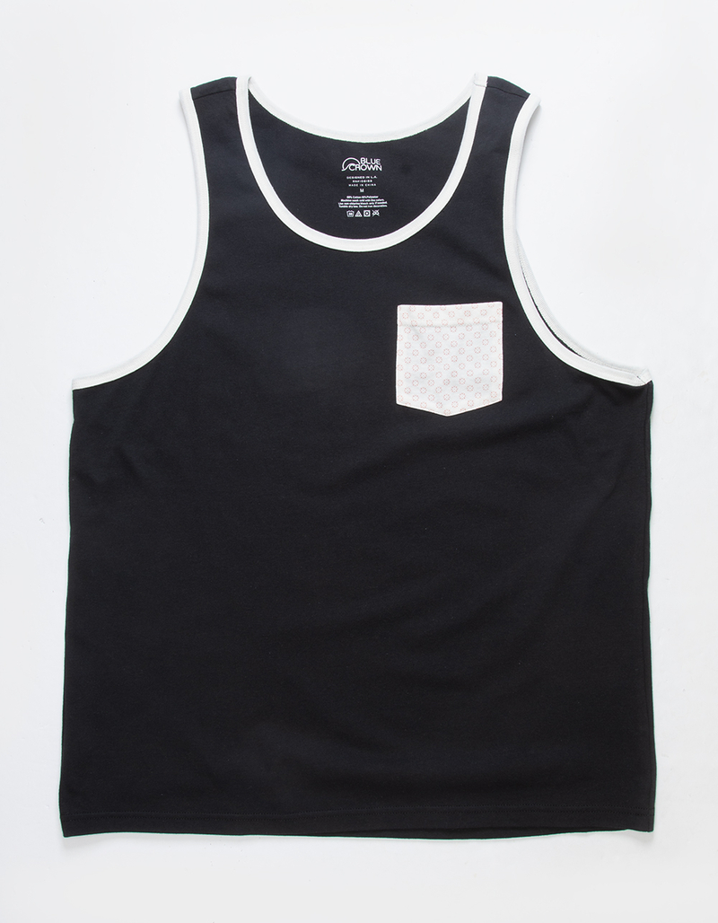 BLUE CROWN Mens Printed Pocket Tank Top image number 5